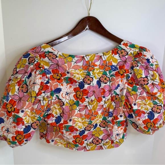 Endless rose large floral cropped blouse NWT - Picture 4 of 12